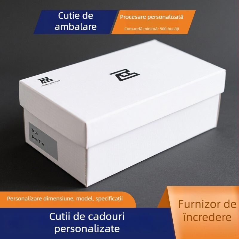 Cutie cadou minimalistă din carton gri cu capac rabatabil pentru haine, lenjerie, pantofi, cosmetică și îngrijire a pielii