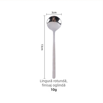 Lingură de cafea din oțel inoxidabil 304, cu mâner lung, linguriță mică rotundă, mini linguriță aurie pentru desert și amestecare lapte-ceai