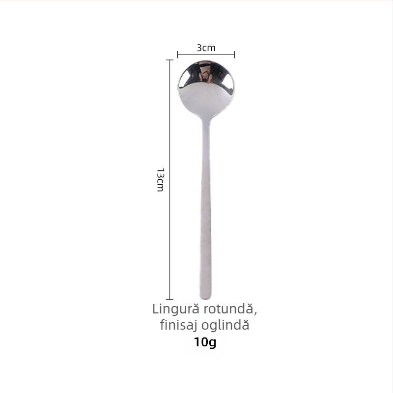 Lingură de cafea din oțel inoxidabil 304, cu mâner lung, linguriță mică rotundă, mini linguriță aurie pentru desert și amestecare lapte-ceai