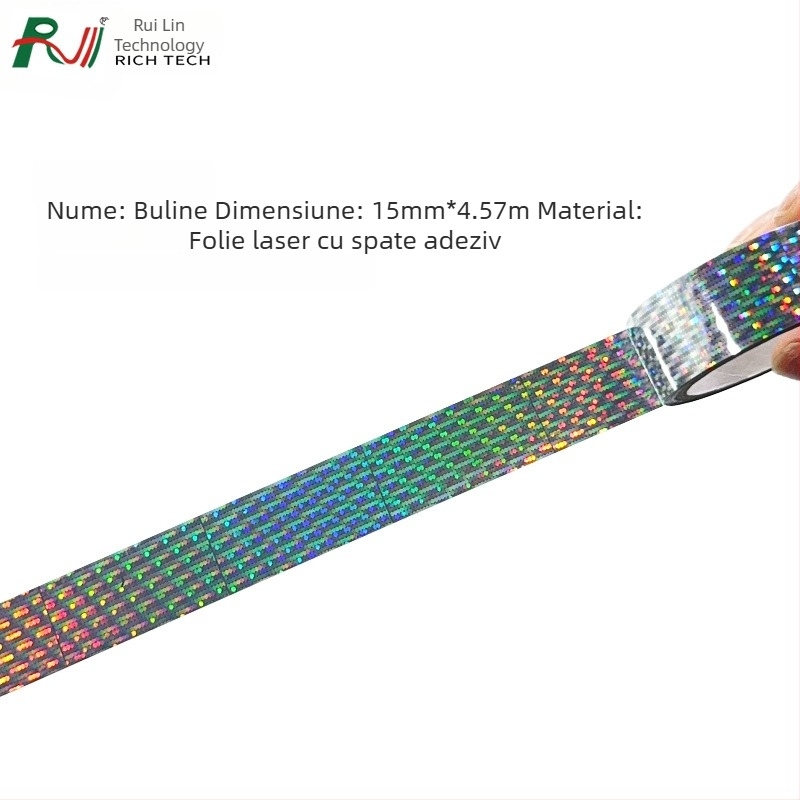 Bandă laser reflectorizantă, argintiu strălucitor, pentru decorarea nunții, ambalare cutie cadou, margine acrilică, film laser și hârtie