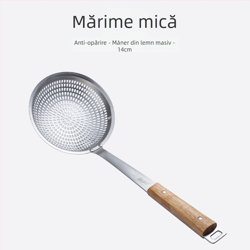 Lingură-șurubelă din oțel inoxidabil 304, mare, pentru tăiței, gyoza, hot pot și prăjit