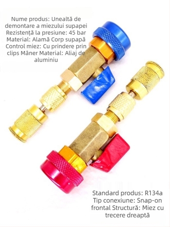 Unealtă de demontare și înlocuire a miezului valvei R134a pentru AC auto