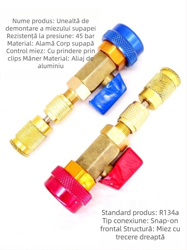 Unealtă de demontare și înlocuire a miezului valvei R134a pentru AC auto