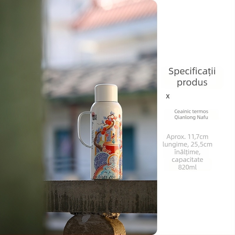 Qianlong Nafu 316 oțel inox ceainic pentru ceai alb vechi, recipient izolat portabil pentru exterior cu afișaj de temperatură
