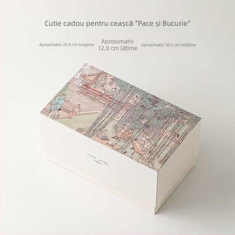 Set de ceai în stil chinezesc, cutie cadou cu ceașcă de ceai