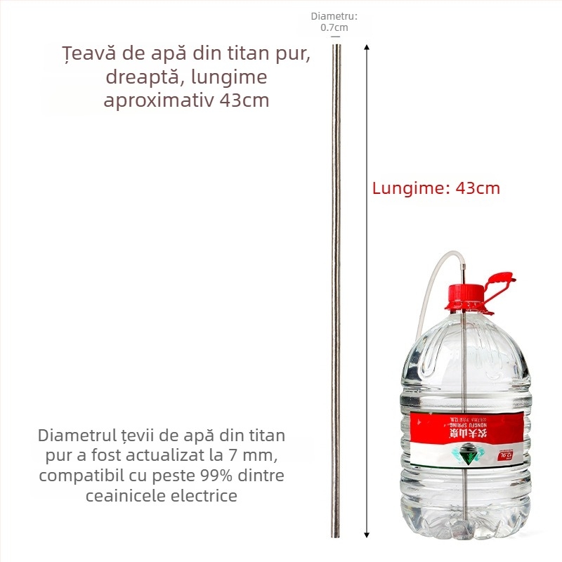 Conductă de apă din titan pentru apă îmbuteliată și conductă de aspirație pentru fierbător electric — accesoriu pentru ceremonia ceaiului