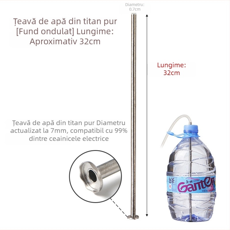 Conductă de apă din titan pentru apă îmbuteliată și conductă de aspirație pentru fierbător electric — accesoriu pentru ceremonia ceaiului