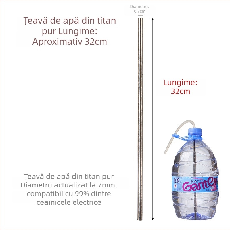 Conductă de apă din titan pentru apă îmbuteliată și conductă de aspirație pentru fierbător electric — accesoriu pentru ceremonia ceaiului