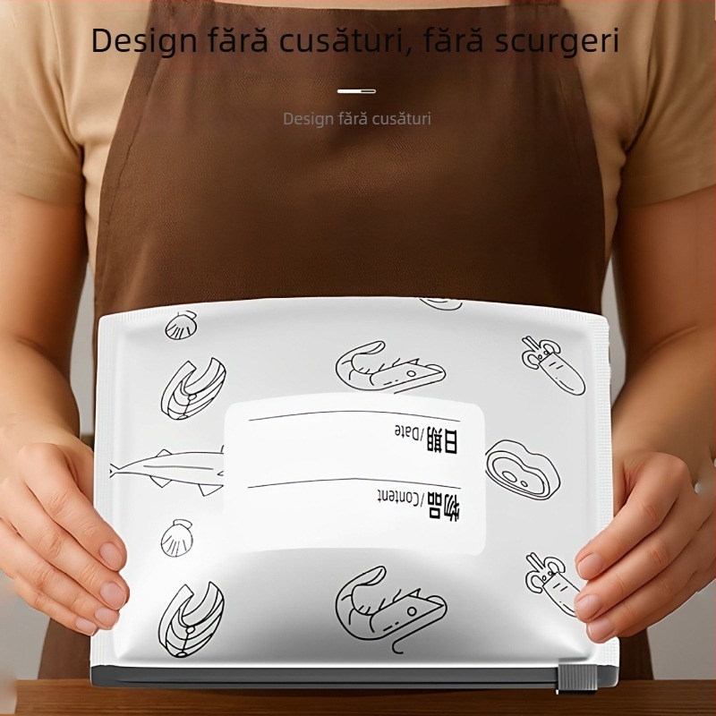 Pungi din folie de aluminiu, de calitate alimentară, pentru frigider și congelator, sigilante pentru depozitare în bucătărie