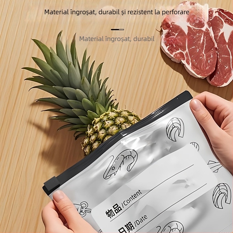 Pungi din folie de aluminiu, de calitate alimentară, pentru frigider și congelator, sigilante pentru depozitare în bucătărie