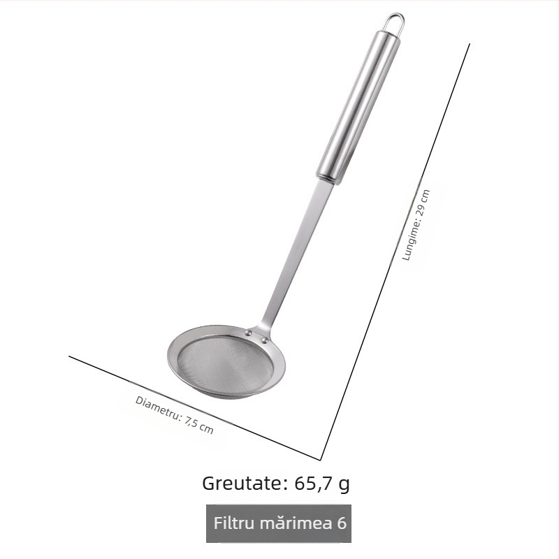 Raya lingură-filtru din oțel inoxidabil pentru ulei, filtru de ulei pentru bucătărie, filtrare ultra-fină a reziduurilor de ulei