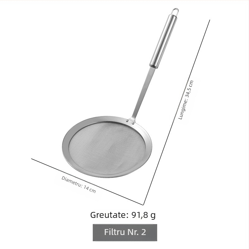 Raya lingură-filtru din oțel inoxidabil pentru ulei, filtru de ulei pentru bucătărie, filtrare ultra-fină a reziduurilor de ulei