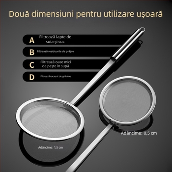 Lingură de filtrare din oțel inoxidabil, plasă ultra-fină cu 100 ochi, pentru bucătărie
