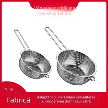 Filtru din oțel inoxidabil gros: sită pentru prăjit, coș de prăjit, lingură pentru tăiței, recipient pentru ulei, filtru cu plasă fină pentru reziduuri de ulei