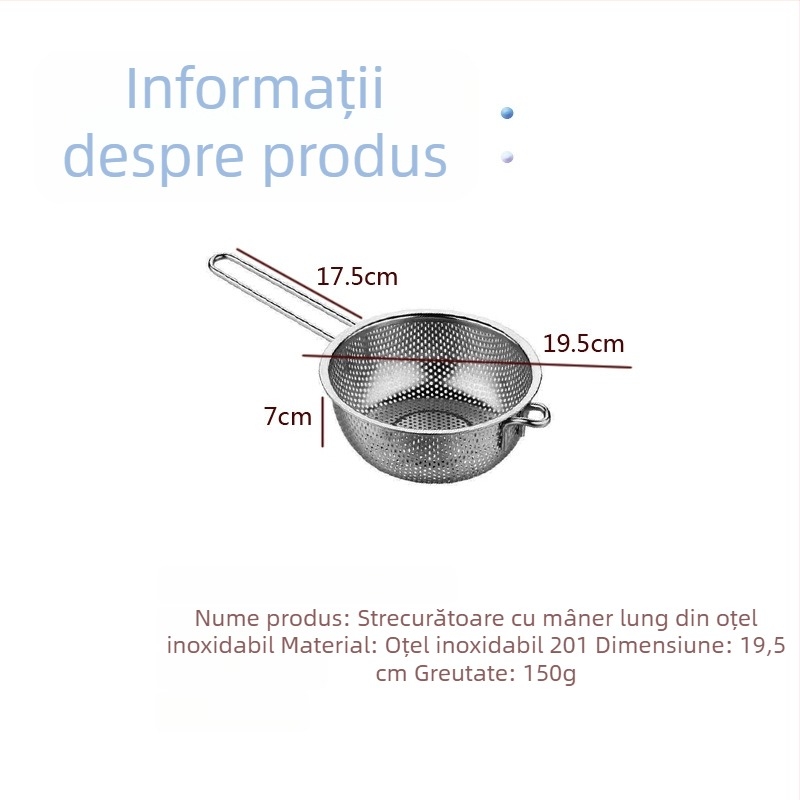 Filtru din oțel inoxidabil gros: sită pentru prăjit, coș de prăjit, lingură pentru tăiței, recipient pentru ulei, filtru cu plasă fină pentru reziduuri de ulei