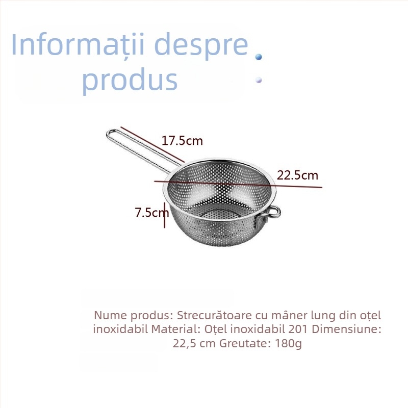 Filtru din oțel inoxidabil gros: sită pentru prăjit, coș de prăjit, lingură pentru tăiței, recipient pentru ulei, filtru cu plasă fină pentru reziduuri de ulei