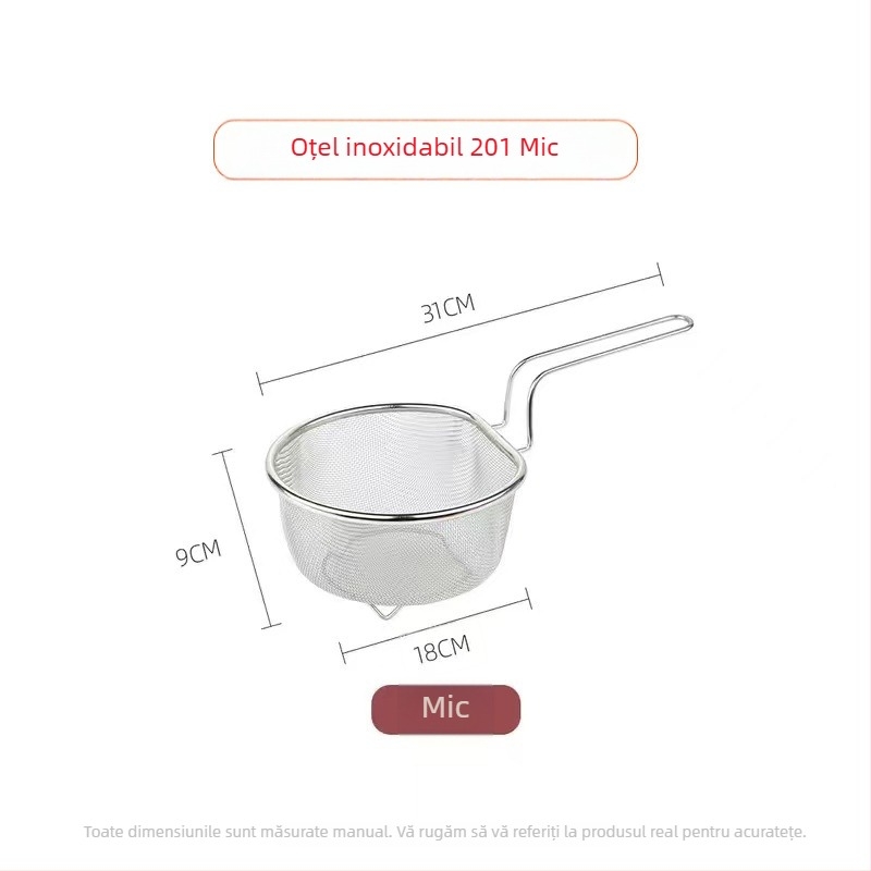 Colander din oțel inoxidabil 304 pentru bucătărie – strecurător pentru paste, coș de paste și reziduuri de ulei