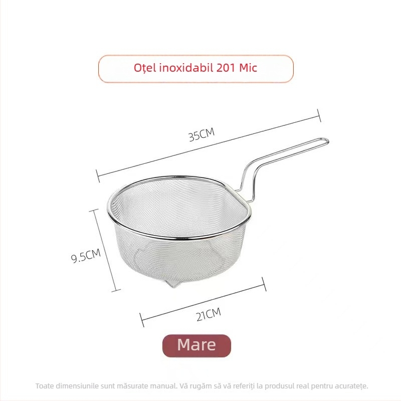 Colander din oțel inoxidabil 304 pentru bucătărie – strecurător pentru paste, coș de paste și reziduuri de ulei