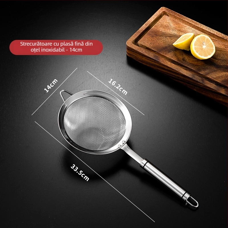 Lingură‑strecurătoare mare din oțel inoxidabil 304, filtru pentru lapte de soia și cuib de păsări, sită pentru ulei, sită pentru tăiței și oală fierbinte