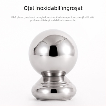Sferă din oțel inoxidabil 201, goală, cu bază, pentru balustradele de scări, stâlpi de porți și garduri