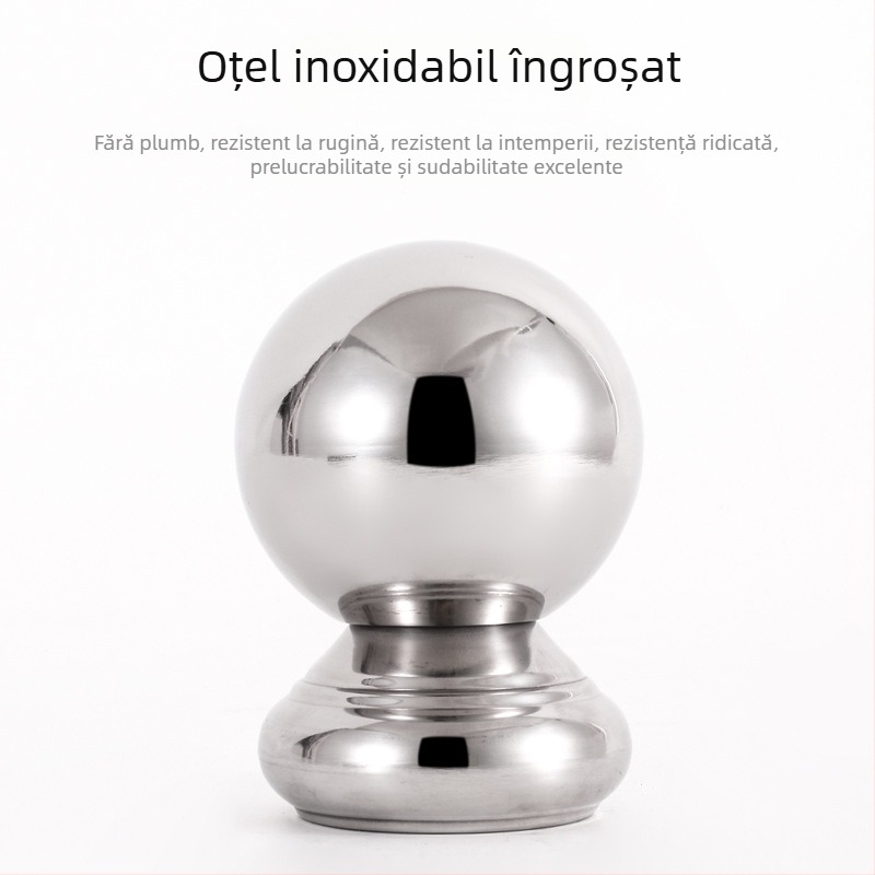 Sferă din oțel inoxidabil 201, goală, cu bază, pentru balustradele de scări, stâlpi de porți și garduri