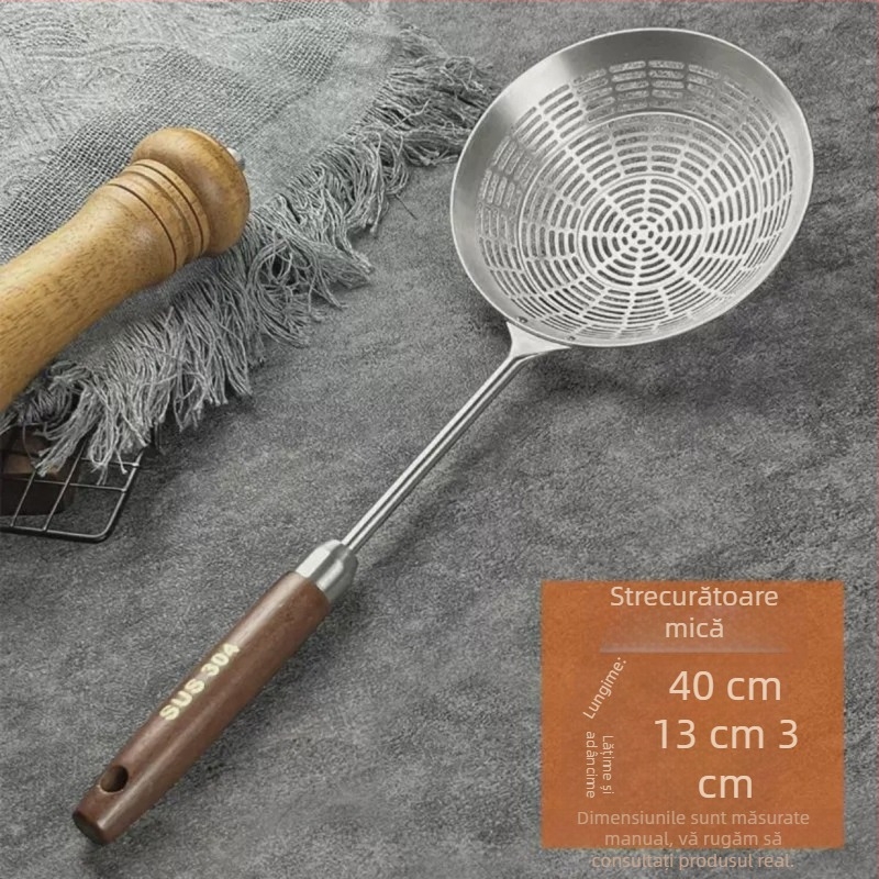 Colander mare perforat din oțel inoxidabil 304, cu cârlige duble – sită de bucătărie din plasă