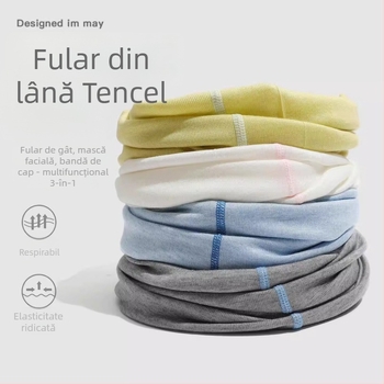 Guler de gât din Tencel și lână, pentru bărbați și femei, toamnă-iarnă, protecție împotriva vântului, respirabil, elastic, multifuncțional pentru ciclism