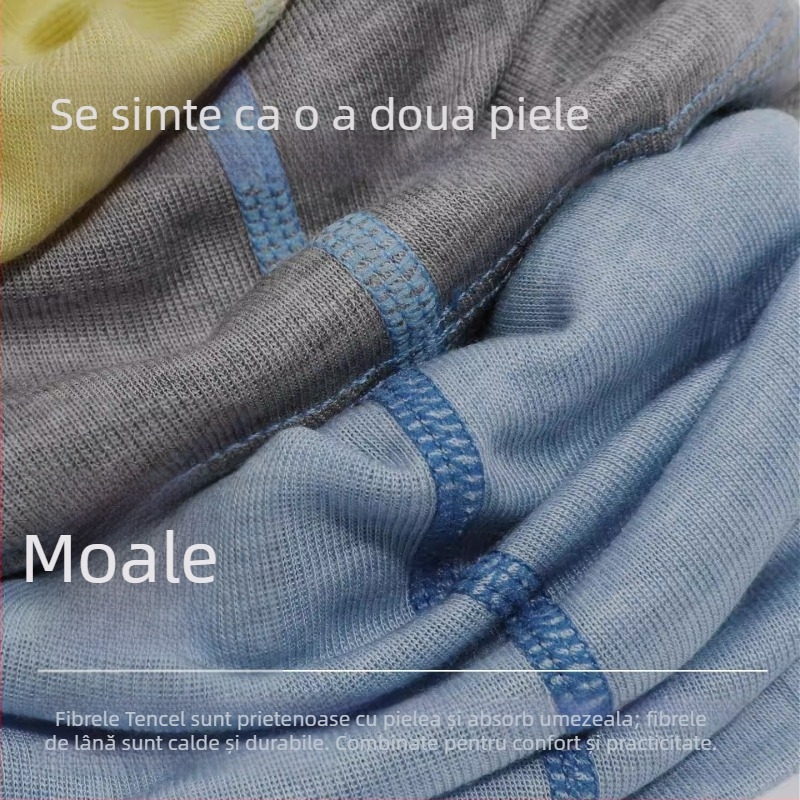 Guler de gât din Tencel și lână, pentru bărbați și femei, toamnă-iarnă, protecție împotriva vântului, respirabil, elastic, multifuncțional pentru ciclism