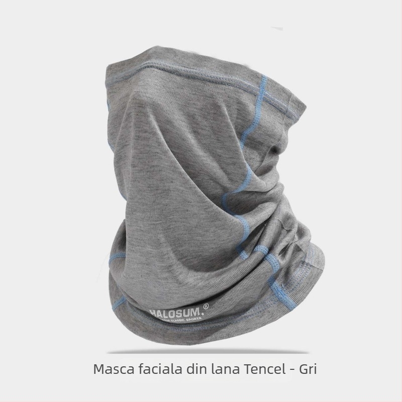 Guler de gât din Tencel și lână, pentru bărbați și femei, toamnă-iarnă, protecție împotriva vântului, respirabil, elastic, multifuncțional pentru ciclism