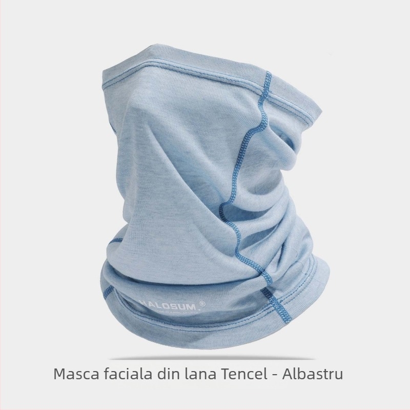Guler de gât din Tencel și lână, pentru bărbați și femei, toamnă-iarnă, protecție împotriva vântului, respirabil, elastic, multifuncțional pentru ciclism