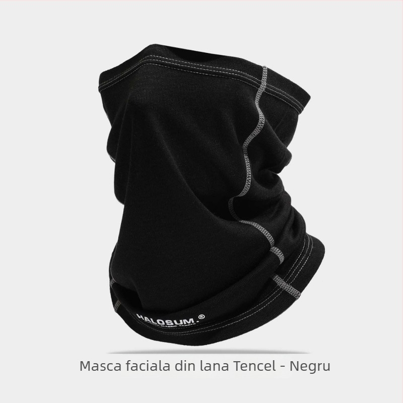 Guler de gât din Tencel și lână, pentru bărbați și femei, toamnă-iarnă, protecție împotriva vântului, respirabil, elastic, multifuncțional pentru ciclism