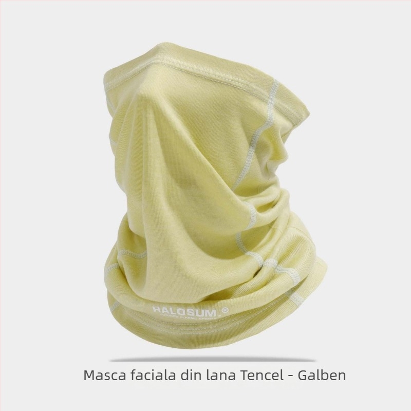 Guler de gât din Tencel și lână, pentru bărbați și femei, toamnă-iarnă, protecție împotriva vântului, respirabil, elastic, multifuncțional pentru ciclism