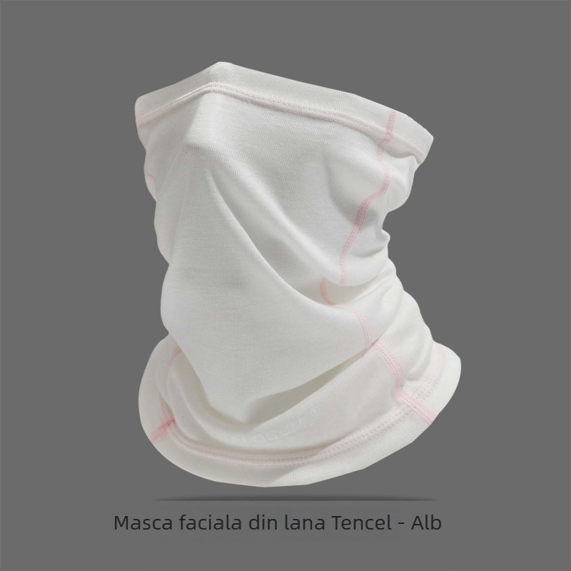 Guler de gât din Tencel și lână, pentru bărbați și femei, toamnă-iarnă, protecție împotriva vântului, respirabil, elastic, multifuncțional pentru ciclism