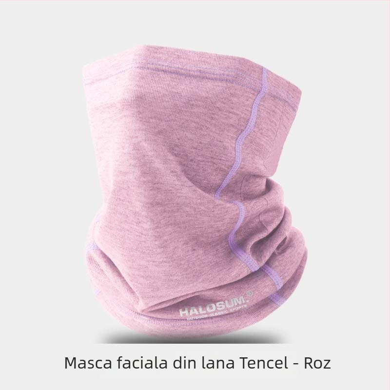 Guler de gât din Tencel și lână, pentru bărbați și femei, toamnă-iarnă, protecție împotriva vântului, respirabil, elastic, multifuncțional pentru ciclism