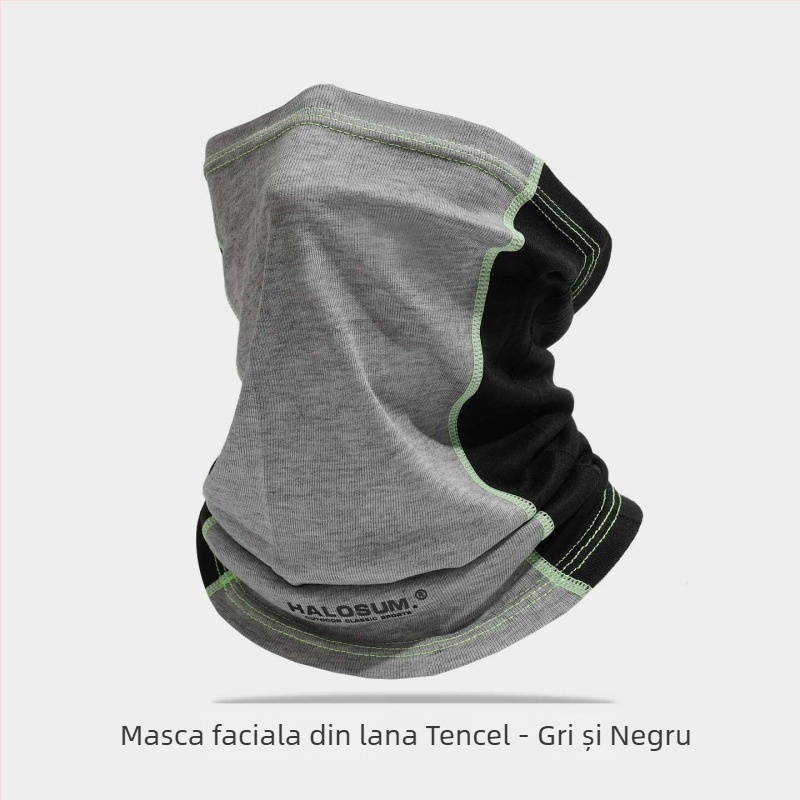 Guler de gât din Tencel și lână, pentru bărbați și femei, toamnă-iarnă, protecție împotriva vântului, respirabil, elastic, multifuncțional pentru ciclism