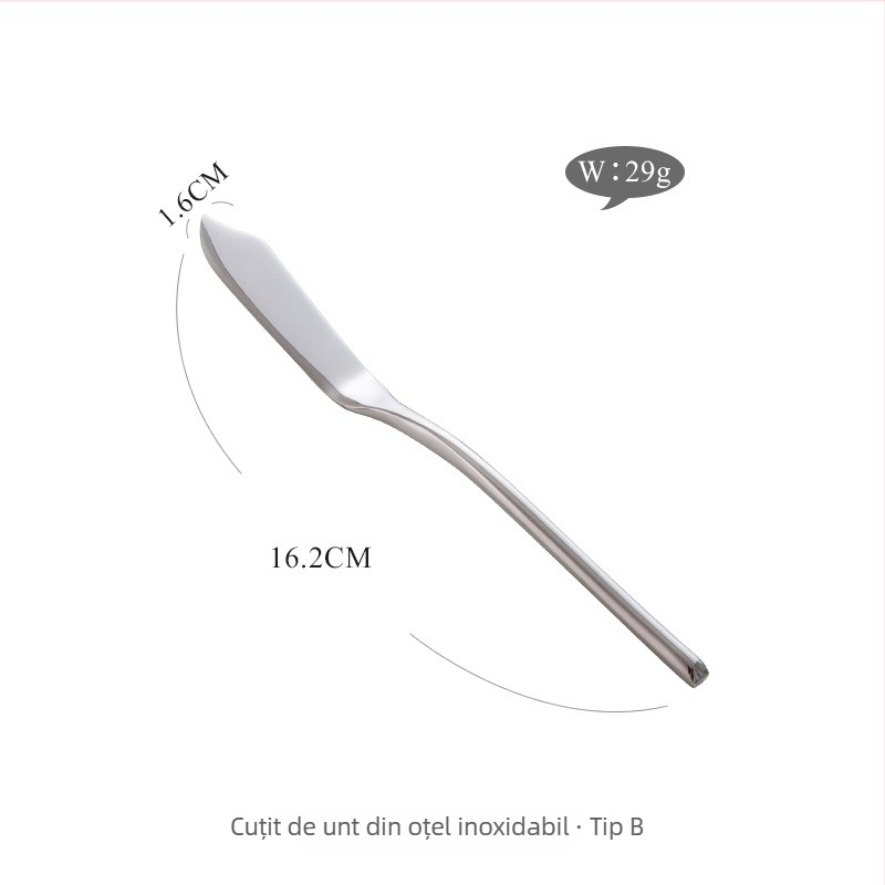 Moonlight cuțit de unt din oțel inoxidabil 304, cuțit pentru gem, spatulă, cuțit pentru sos, cuțit pentru brânză, cuțit de brânză occidental