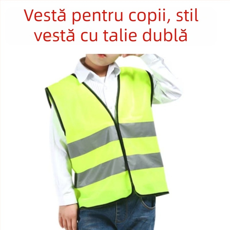Vestă reflectorizantă pentru copii pentru activități de grup, vestă fluorescentă pentru grădiniță cu imprimeu