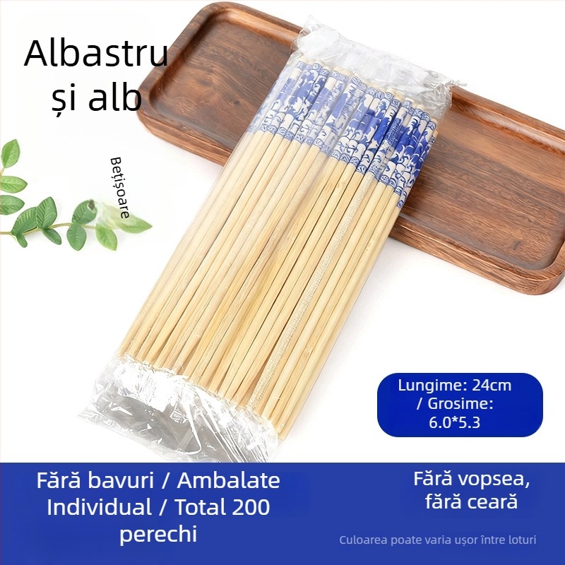 Bețișoare de porțelan albastre și albe, de unică folosință, extinse și îngroșate, ambalate individual, pentru masă, evenimente în aer liber, hoteluri și uz casnic, Anul Nou