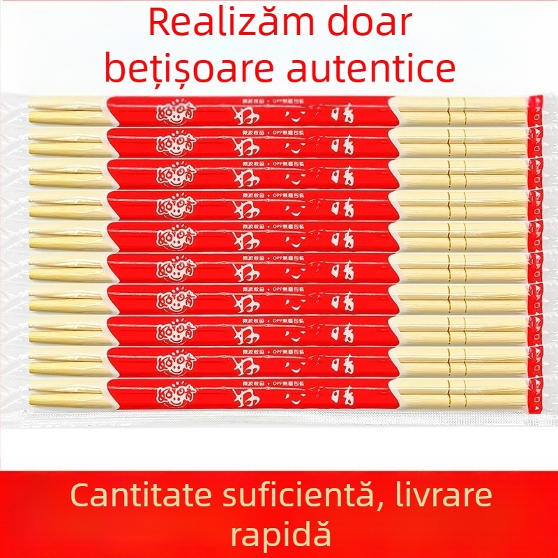 Bețișoare de unică folosință din bambus, ambalate individual, pachet pentru nunți, roșu