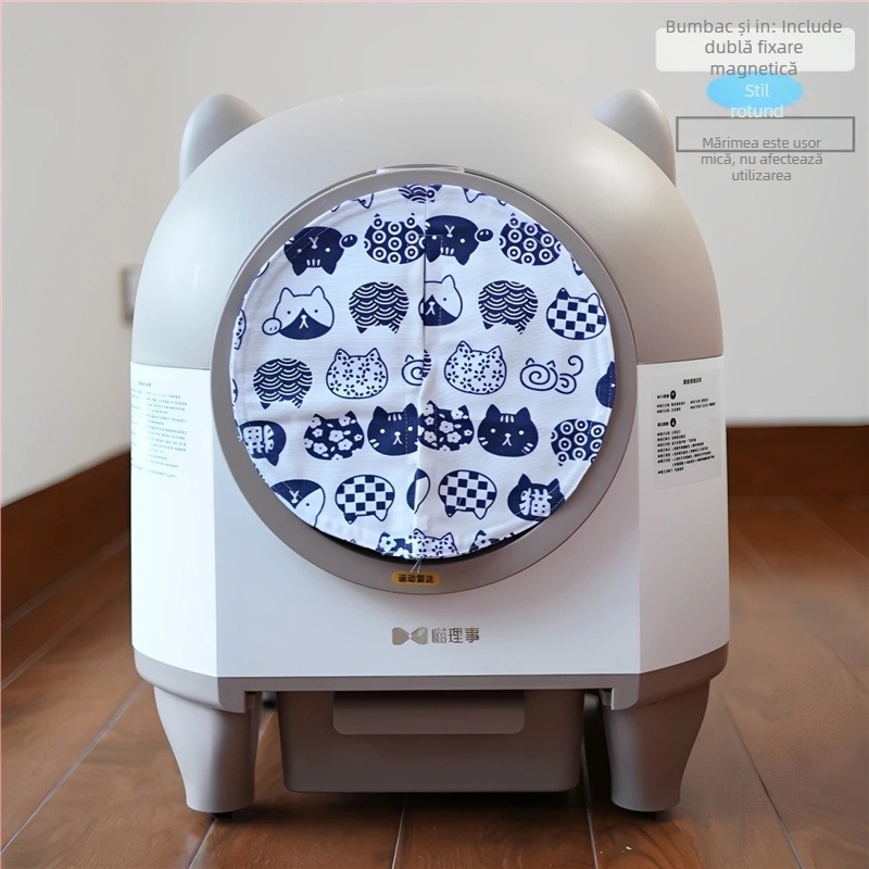 M3 cutie automată pentru nisip de pisică, cu protecție împotriva mirosurilor și prafului, perdea de ușă, pungi cu șnur pentru nisip, accesorii pentru animale de companie