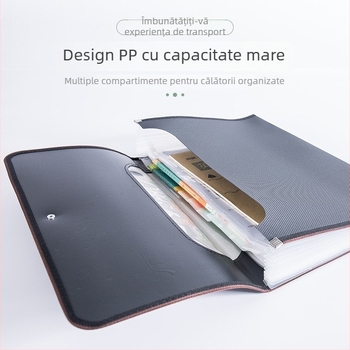 Mapă acordeon A4 cu compartimente multiple și foi de inserție, pentru documente și lucrări