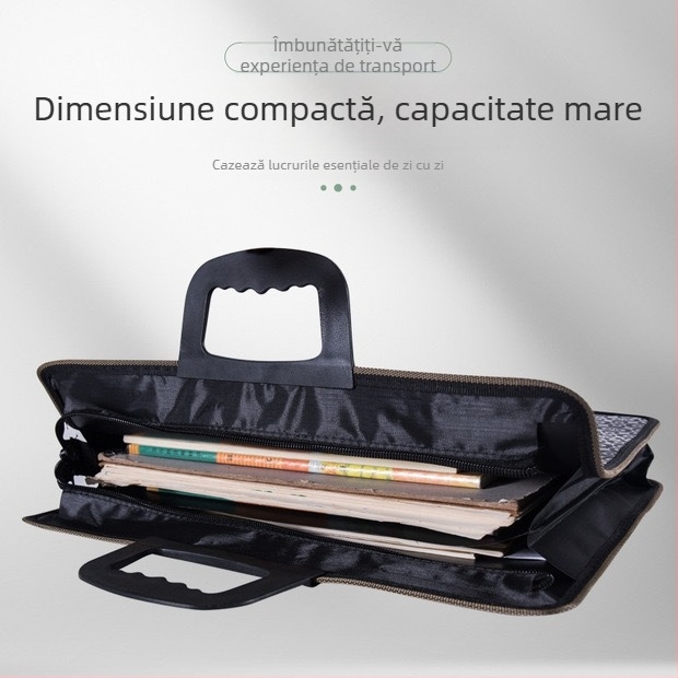 Mapă acordeon A4 cu compartimente multiple și foi de inserție, pentru documente și lucrări