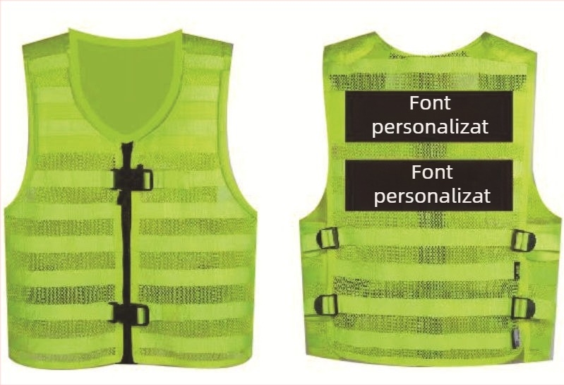 Vesta reflectorizantă de siguranță, cu plasă respirabilă, pentru patrule de securitate și siguranța traficului