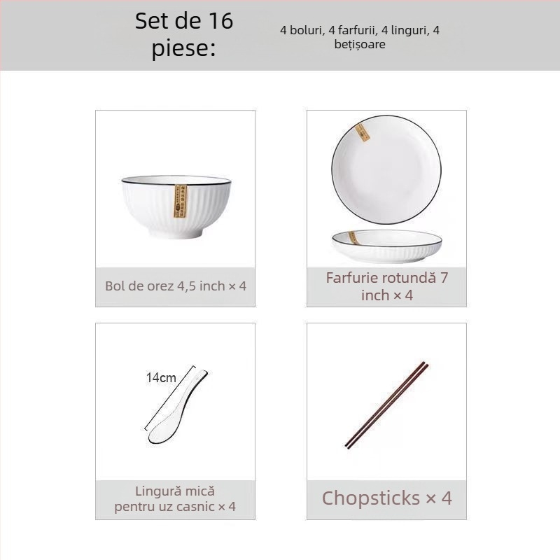 Farfurii ceramice de masă și boluri adânci pentru supă, cu textură plutitoare, stil nordic minimalist