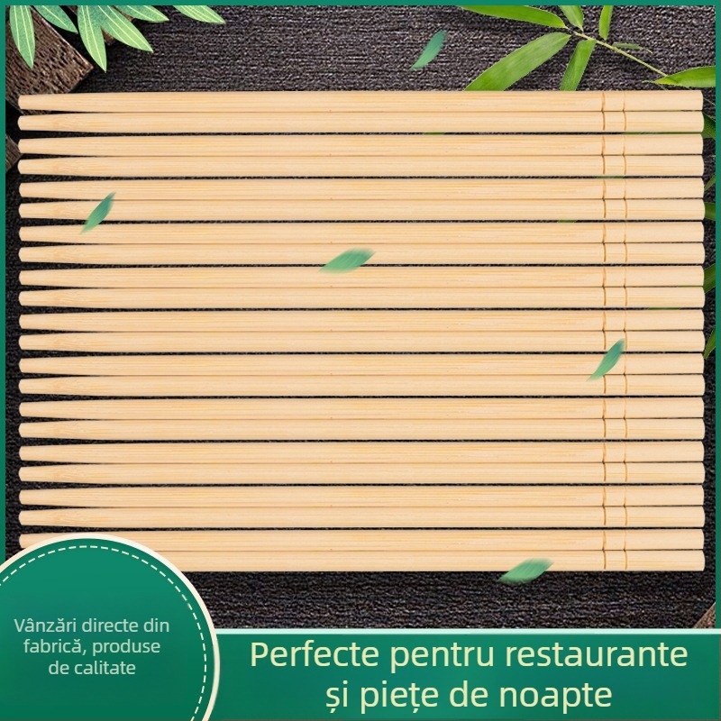 Bețișoare de bambus de unică folosință, vârfuri rotunde, design albastru-alb, ambalare individuală
