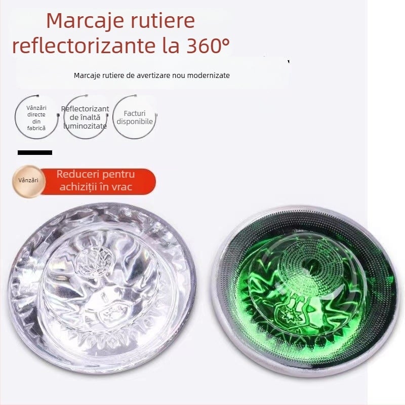 A3 stâlpi de marcaj cu ochi de pisică pentru drum – 360° reflectorizante din sticlă, siguranța rutieră, indicatoare de circulație înălțate