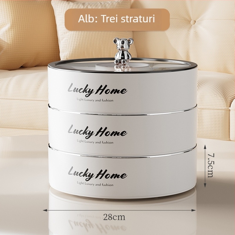 Tavă premium de gustări, cu compartimente pentru nuci, fructe uscate și bomboane – cutie de depozitare sigilată, protejată împotriva prafului, pentru uz casnic