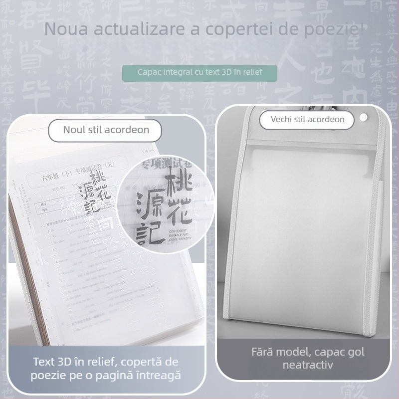Wengu A4 dosar acordeon pentru elevi, compartimente multiple pentru stocarea foilor și clasificarea documentelor
