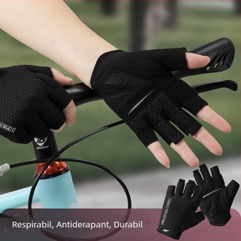 Mănuși de ciclism pentru bărbați și femei, degete jumătate, anti-alunecare, anti-calusuri, pentru sport și fitness, ciclism în aer liber