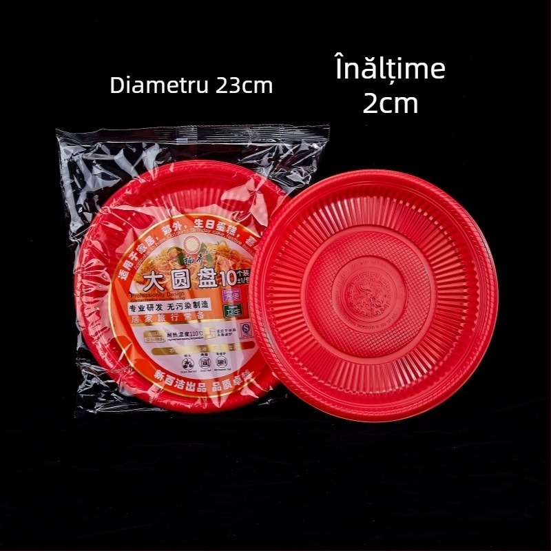 Farfurii din plastic, de unică folosință – rotunde, groase, pentru grătar și picnic, pentru fructe și legume